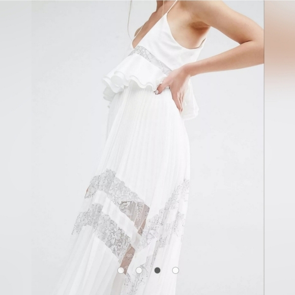 Self Portrait Amelia Pleated Lace Dress Size 6 - Picture 3 of 8